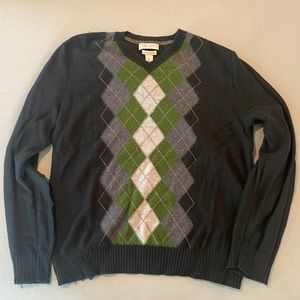 Vintage Banana Republic Argyle V-Neck Sweater